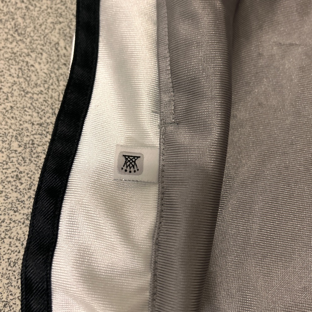 90s Vintage Adidas Baggy Silver Black & White Lined Tear Away Pants - Picture 7 of 7